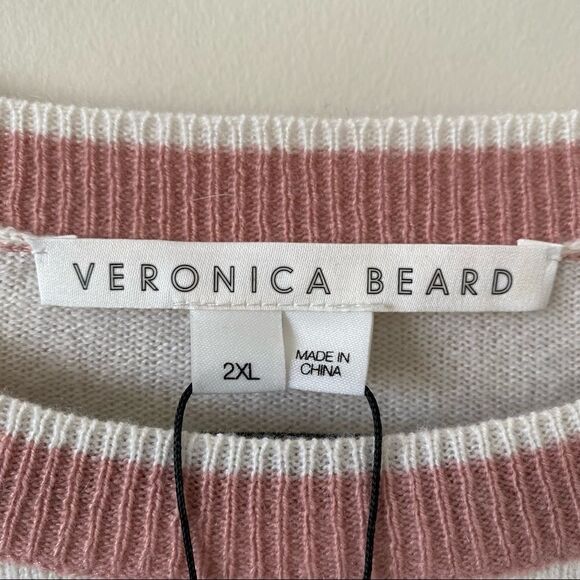 Veronica Beard Albertina Pink/Cream 100% Cashmere Sweater - Picture 14 of 14